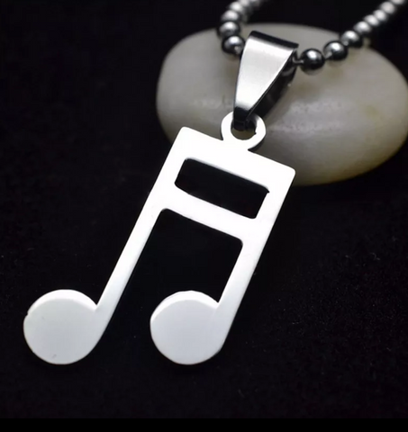 Stainless steel music notes necklace