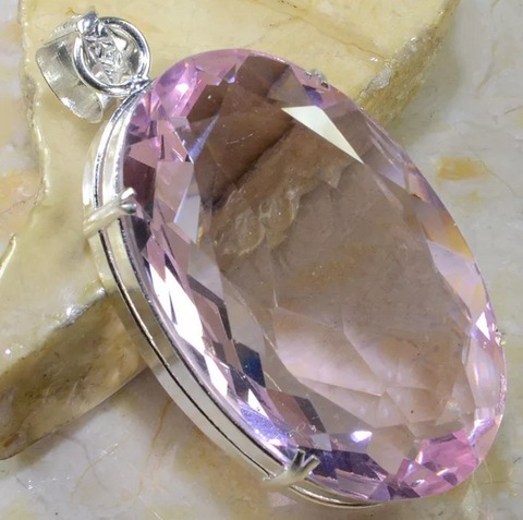 silver, pink topaz