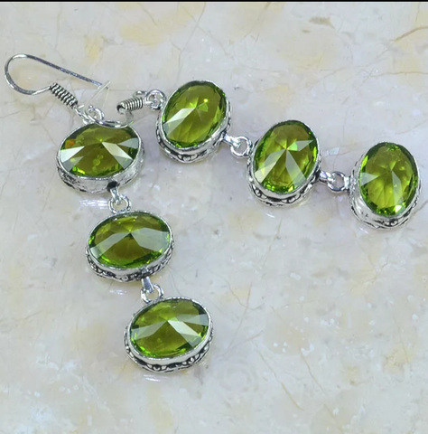 Silver, peridot