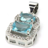 silver, blue and white topaz