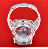 silver, rainbow topaz size 8