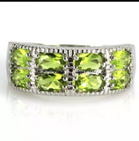 silver, peridot size 7