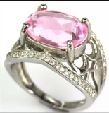 Silver, pink kunzite size 7