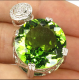 Silver, green tsavorite