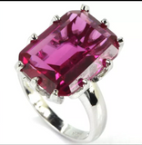 Silver, pink tourmaline size 7.5