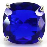 Silver, blue sapphire size 6.25