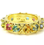 Gold plated multi-gems size 6.5