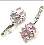 Silver, pink kunzite earrings