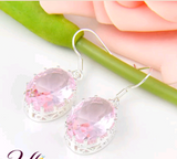 Silver, pink kunzite earrings
