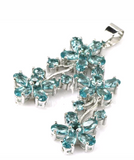 Silver, aquamarine pendant