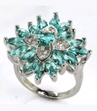 Silver, aquamarine size 7