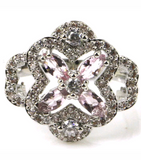 Silver, pink kunzite size 6.5