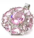 Silver, pink kunzite pendant