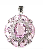 Silver, pink kunzite pendant