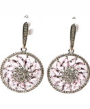 Silver, pink kunzite earrings