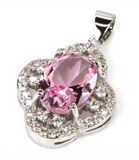 Silver, pink kunzite pendant