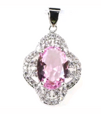 Silver, pink kunzite pendant