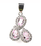 Silver, pink kunzite pendant