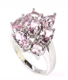 Silver, pink kunzite size 6