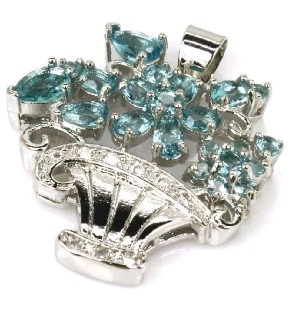 Silver, blue topaz pendant