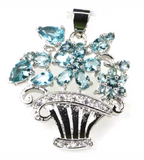 Silver, blue topaz pendant