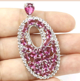 Silver, pink tournaline pendant