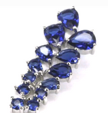 Silver, tanzanite CZ pendant