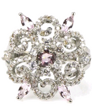 Silver, pink kunzite size 6