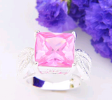 Silver, pink kunzite size 9