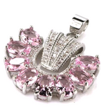 Silver, pink topaz pendant