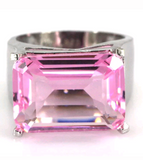 Silver, pink kunzite size 7
