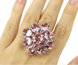 Silver, pink kunzite size 6.5