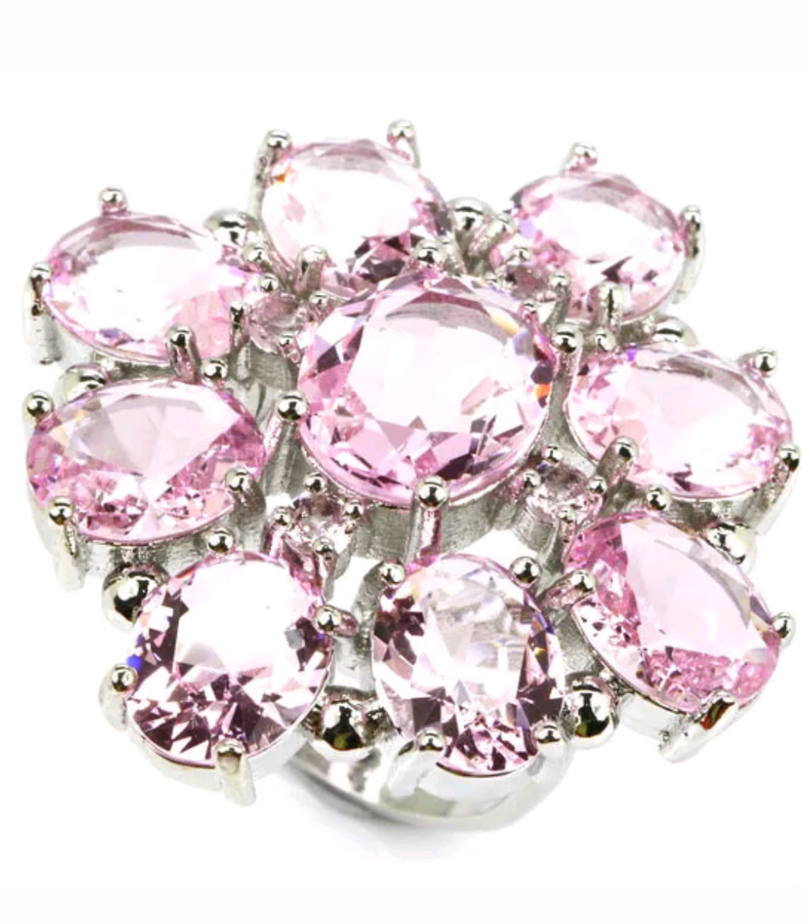 Silver, pink kunzite size 6.5