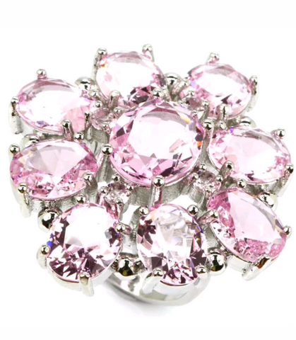 Silver, pink kunzite size 6.5