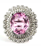Silver, pink kunzite size 7