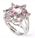 Silver, pink kunzite size 7