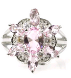 Silver, pink kunzite size 7