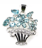 Silver, sky blue topaz pendant