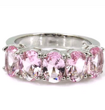 Silver, pink kunzite size 6.5