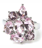 Silver, pink kunzite size 6
