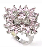 Silver, pink kunzite size 7