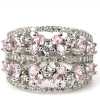 Silver, pink topaz size 7