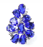 Silver, bluee sapphire CZ pendant