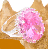 Silver, pink kunzite size 9