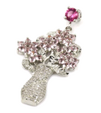 Silver, pink kunzite pendant