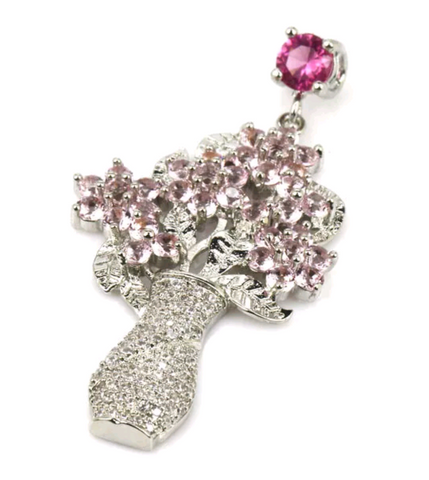 Silver, pink kunzite pendant