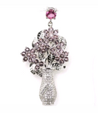 Silver, pink kunzite pendant