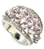 Silver, pink kunzite size 8