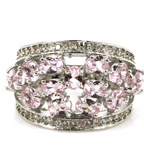 Silver, pink kunzite size 8