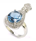 Silver, london blue topaz